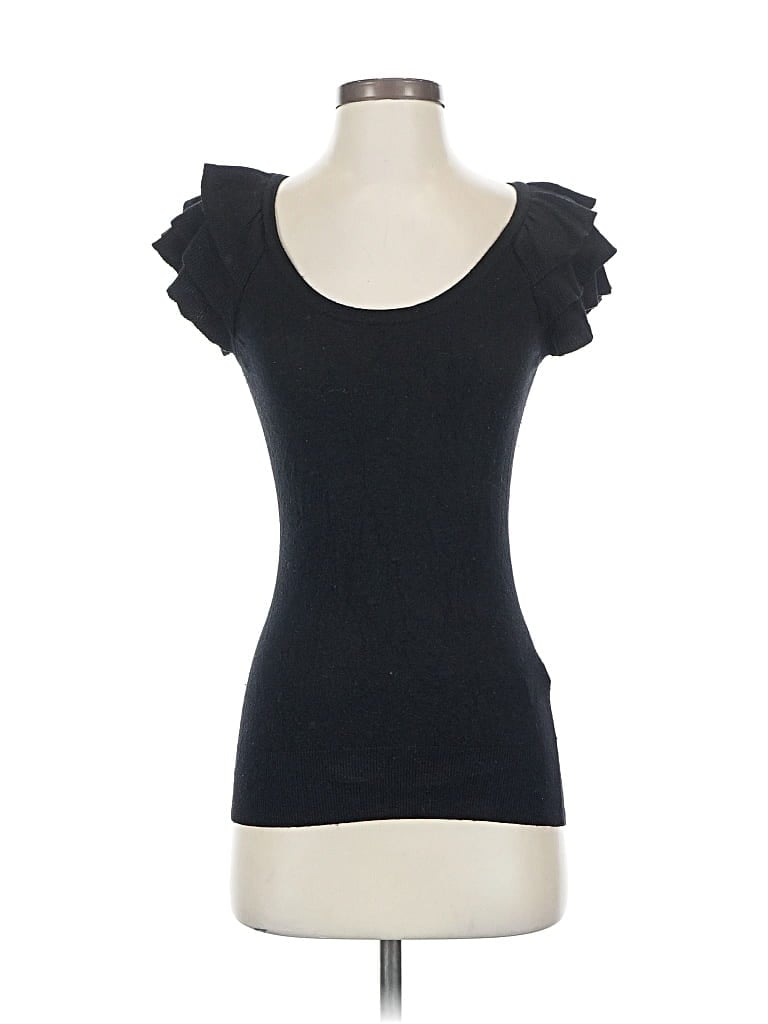 Pre-owned Express Short Sleeve Top Black Sweetheart Neckline Tops