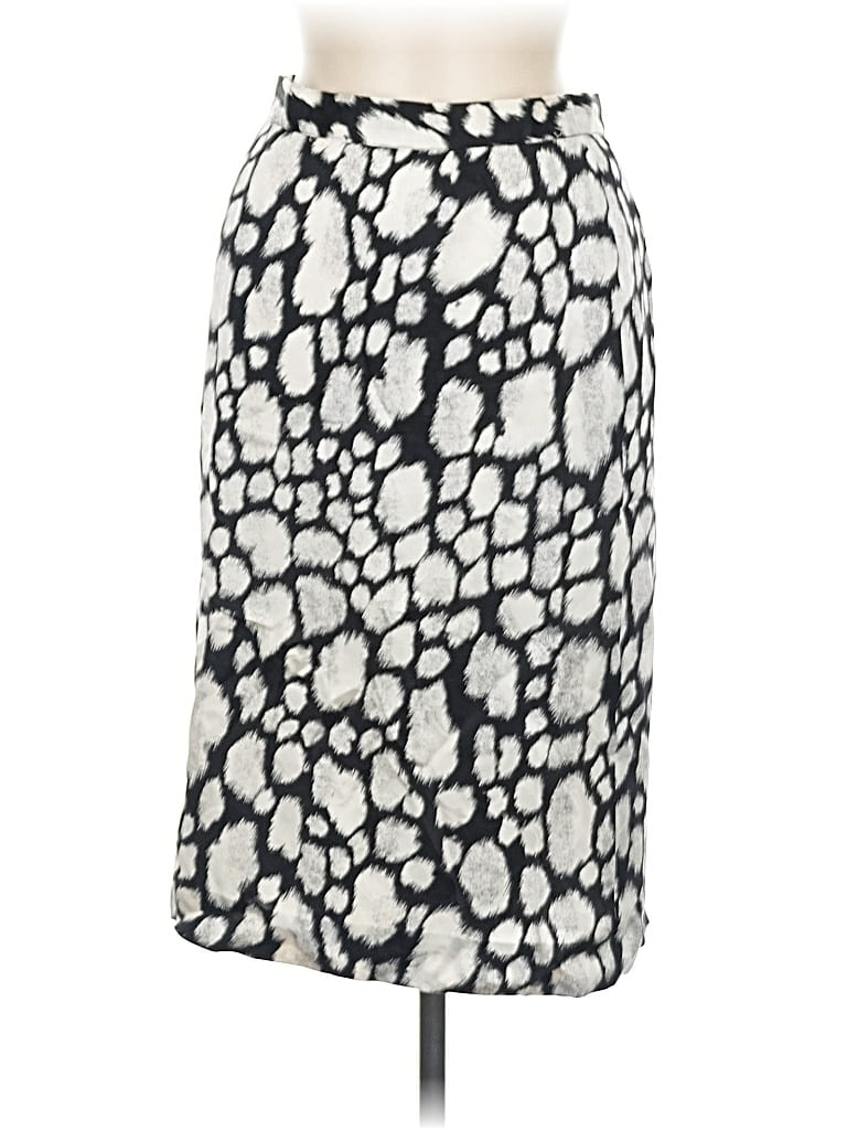 Pre-owned Lillie Rubin Silk Skirt In White