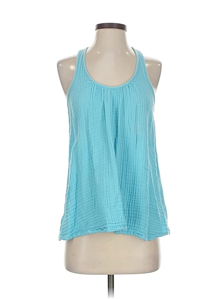Pre-owned Lou & Grey Tank Top Blue Halter Neckline Tops