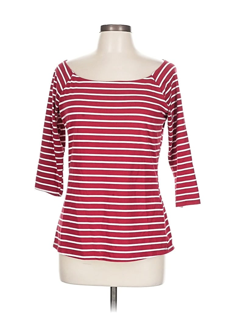 Pre-owned Boston Proper 3/4 Sleeve T-shirt In Red