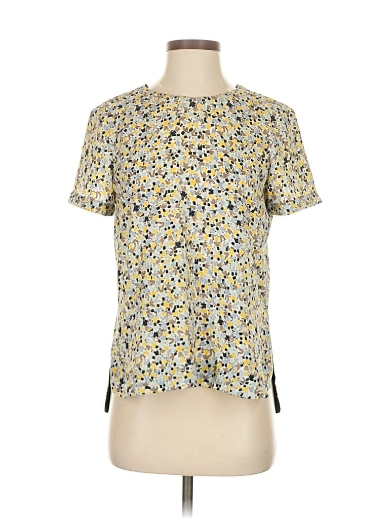 Pre-owned Zara Basic Short Sleeve Blouse In Yellow