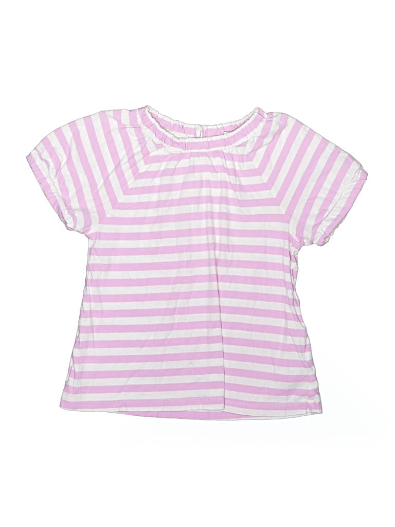 Pre-owned Crewcuts Kids' Short Sleeve Top Pink Keyhole Neckline Tops