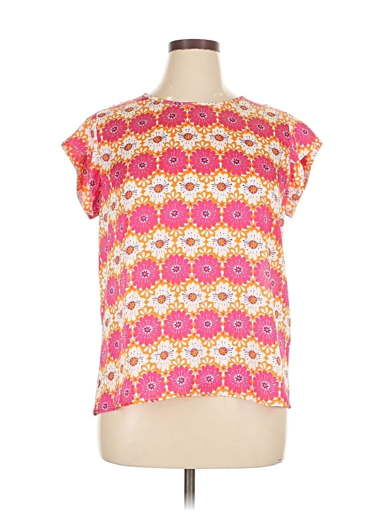 Pre-owned Charming Charlie Short Sleeve Blouse In Pink