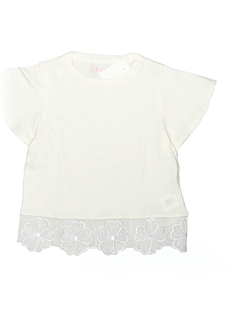 Pre-owned Crewcuts Outlet Kids' Short Sleeve T-shirt In White