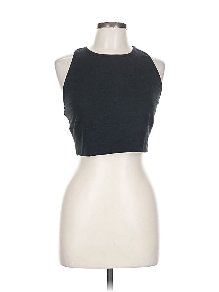 Pre-owned Jockey Tank Top Black Halter Neckline Tops