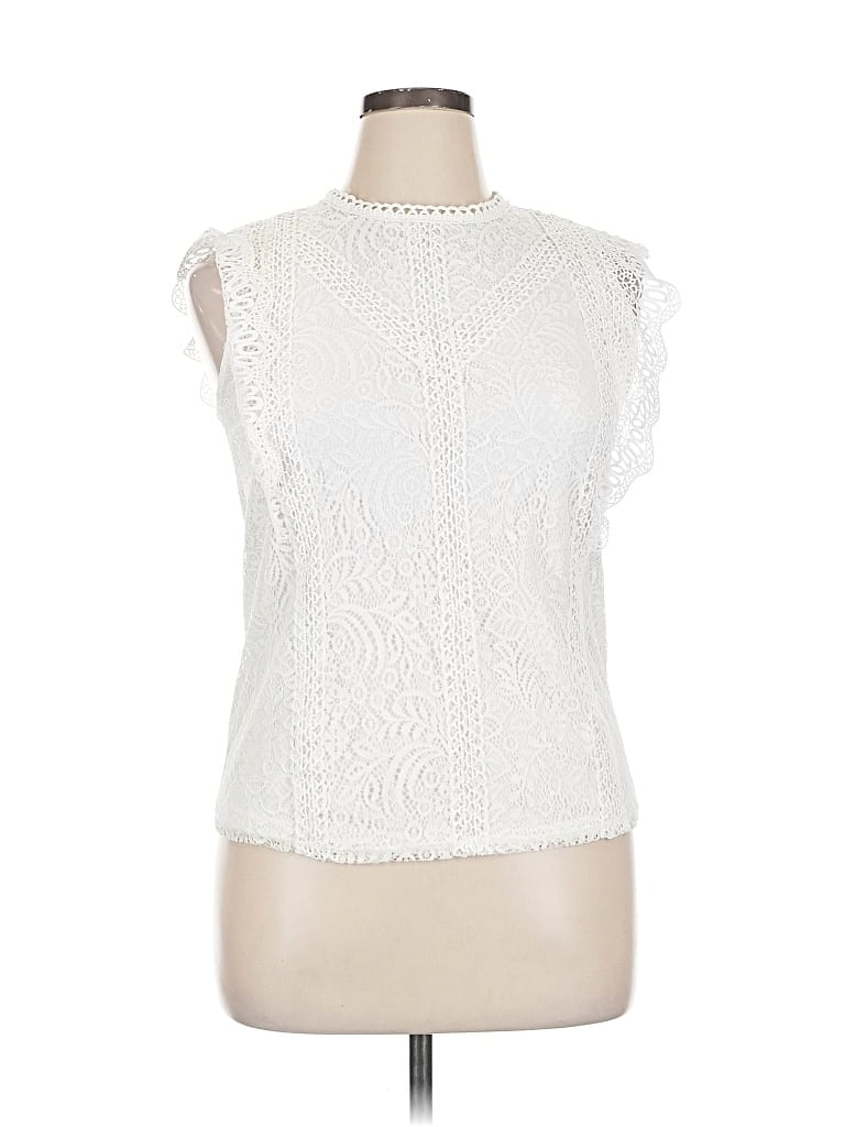 CABLE & GAUGE Pre-owned Sleeveless Blouse In White