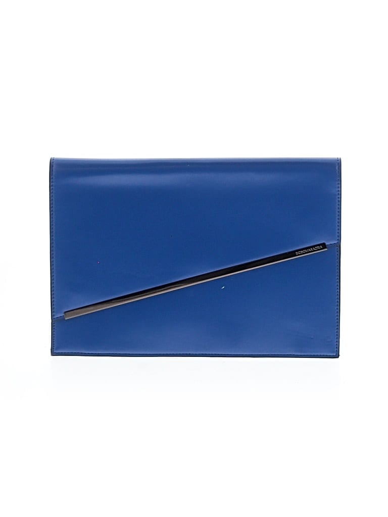 Pre-owned Bcbgmaxazria Leather Clutch In Blue