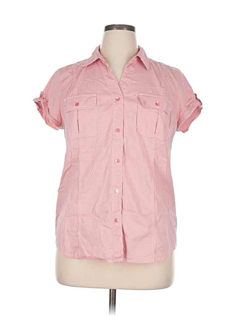 Pre-owned Liz Claiborne Short Sleeve Blouse In Pink