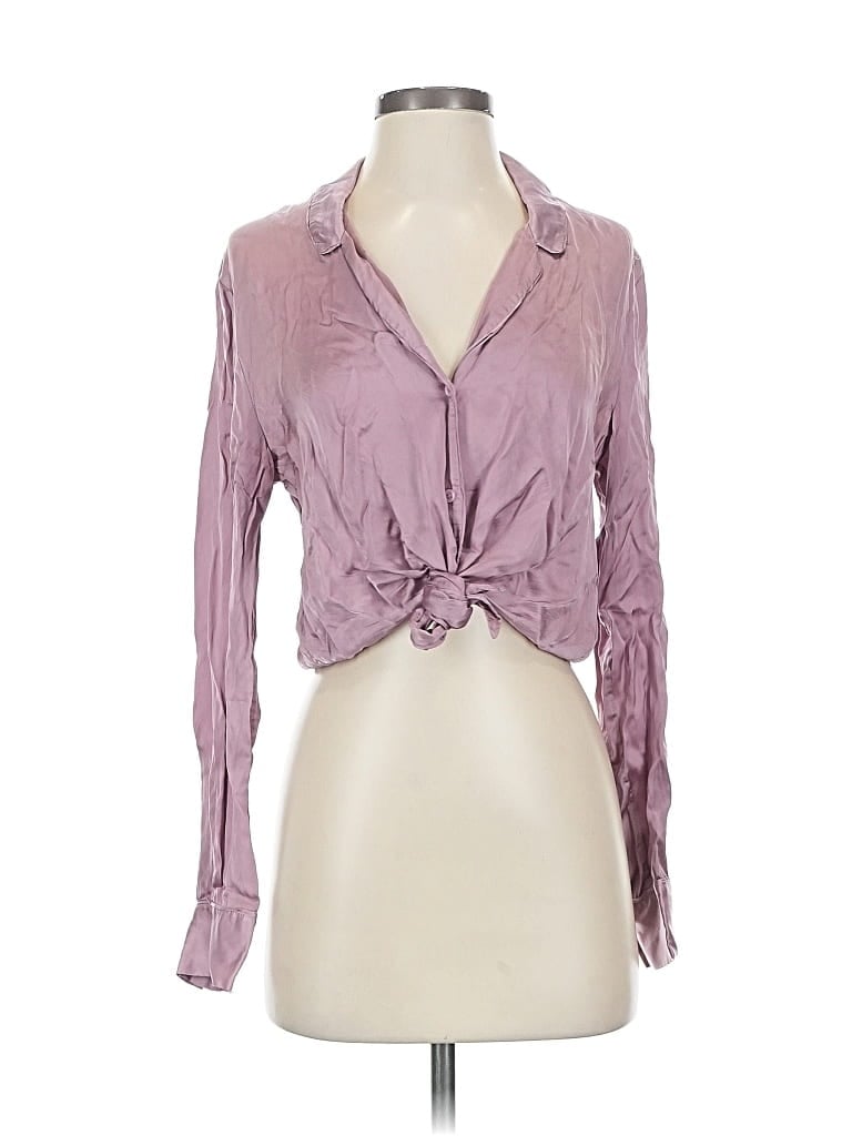 Pre-owned Wilfred Long Sleeve Blouse In Purple