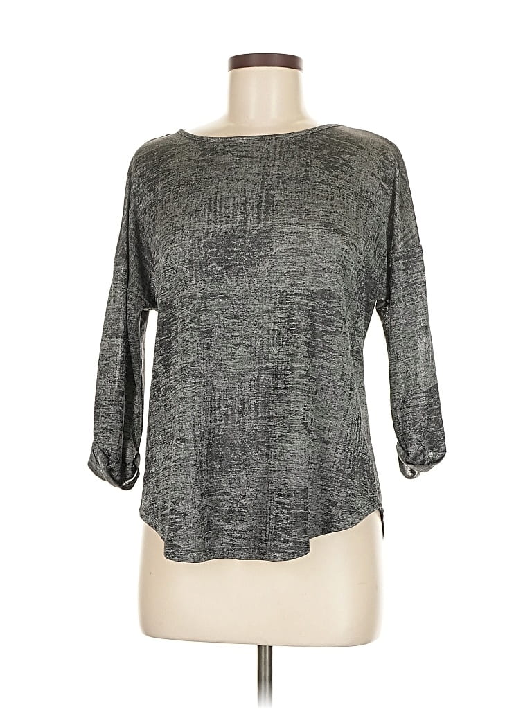 Pre-owned Inc International Concepts 3/4 Sleeve T-shirt In Gray