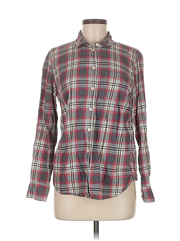 Pre-owned J.crew Factory Store Long Sleeve Button Down Shirt In Red