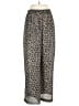 Compagnie Internationale Express 100% Polyester Print Black Casual Pants Size L - photo 1