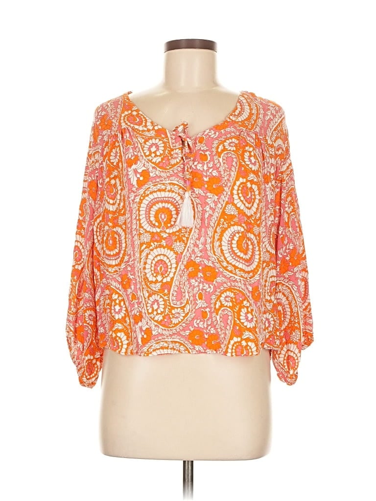 C&C CALIFORNIA Pre-owned 3/4 Sleeve Blouse In Orange