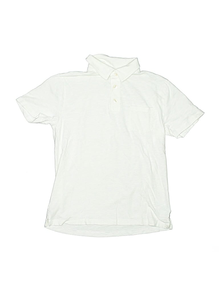 Pre-owned Crewcuts Kids' Short Sleeve Polo Shirt In White