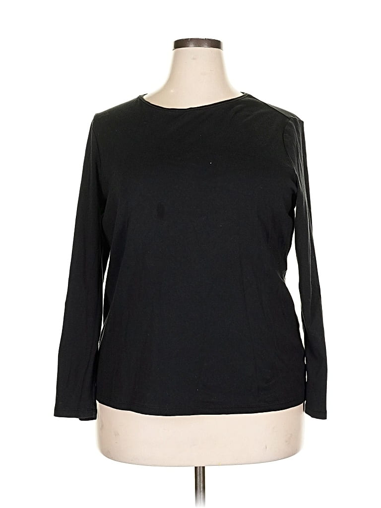 Pre-owned Talbots 3/4 Sleeve T-shirt In Black