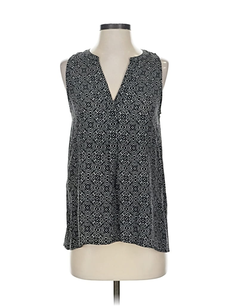 Pre-owned Joie Sleeveless Silk Top Gray V Neck Tops