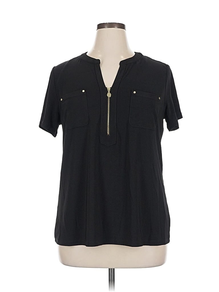 Pre-owned Anne Klein Short Sleeve T-shirt In Black