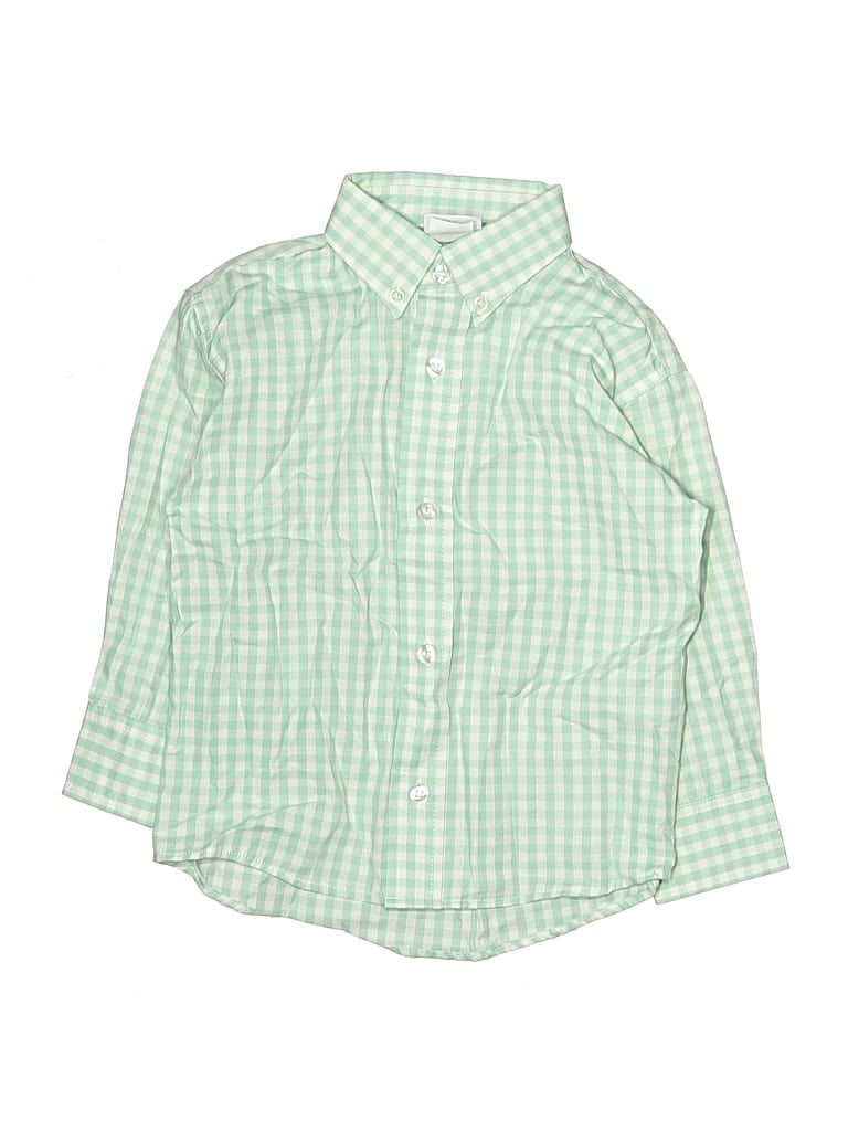 Pre-owned Bella Bliss Kids' Long Sleeve Button Down Shirt In Green