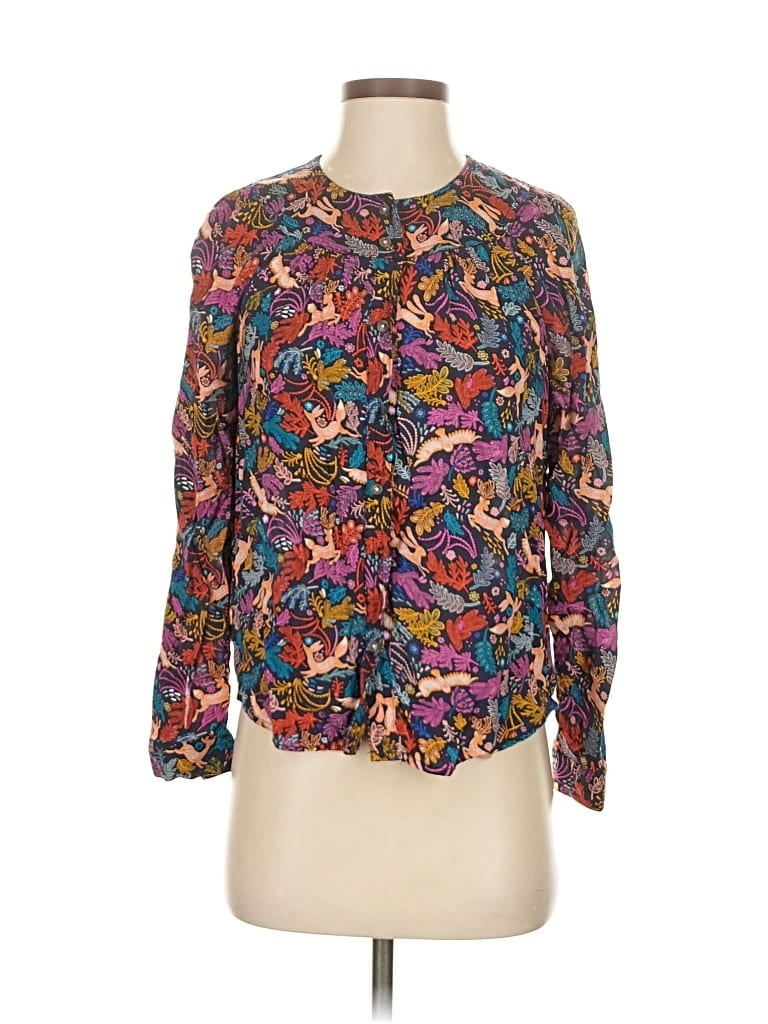 Pre-owned 52 Conversations By Anthropologie Long Sleeve Blouse In Purple