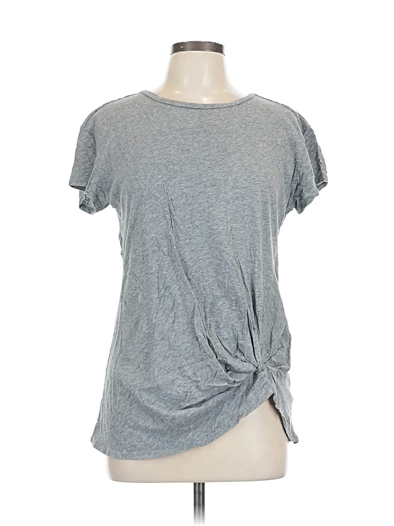 Pre-owned Bobi Short Sleeve Top Gray Crew Neck Tops