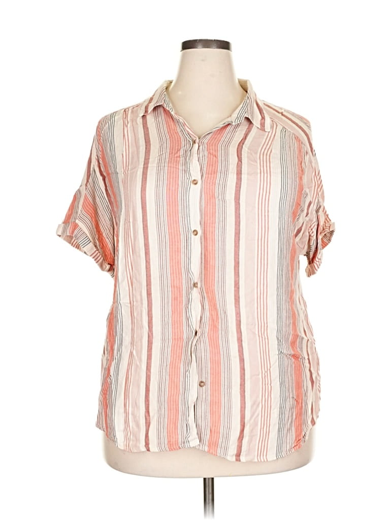 Pre-owned Universal Thread Short Sleeve Blouse In White