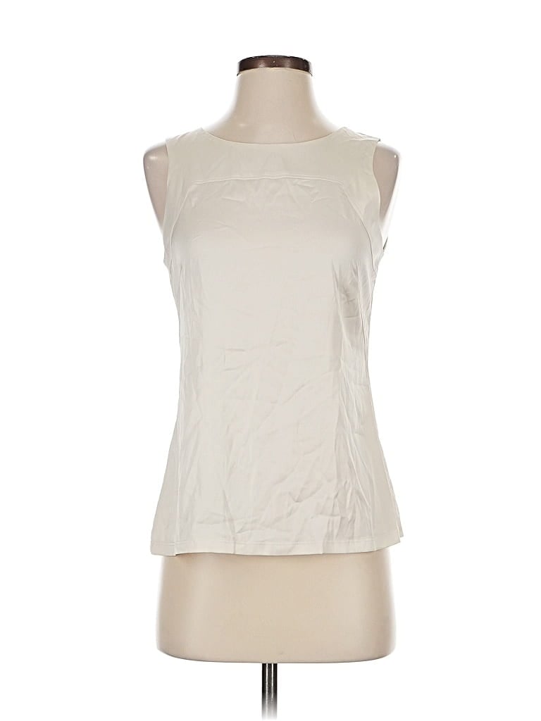 Pre-owned Ann Taylor Factory Sleeveless Top Ivory Boatneck Tops In White