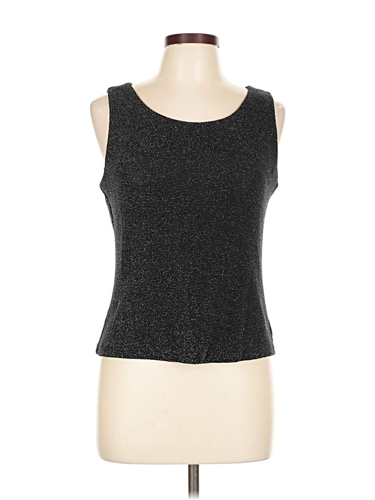 Pre-owned Xscape By Joanna Chen Sleeveless Top Gray Scoop Neck Tops
