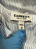 Express Solid Floral Blue Long Sleeve Blouse Size XS - photo 7