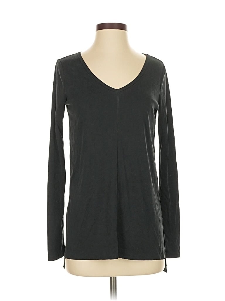 Pre-owned Abercrombie & Fitch Long Sleeve Top Gray V Neck Tops
