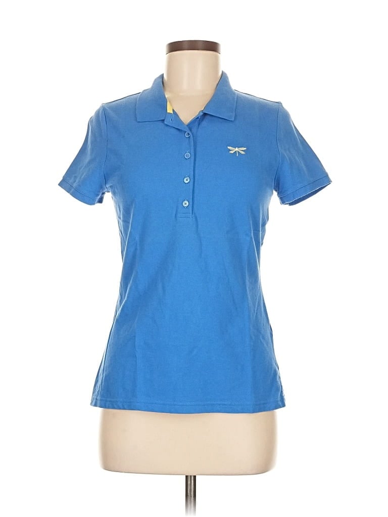 Pre-owned Talbots Outlet Short Sleeve Polo Shirt In Blue