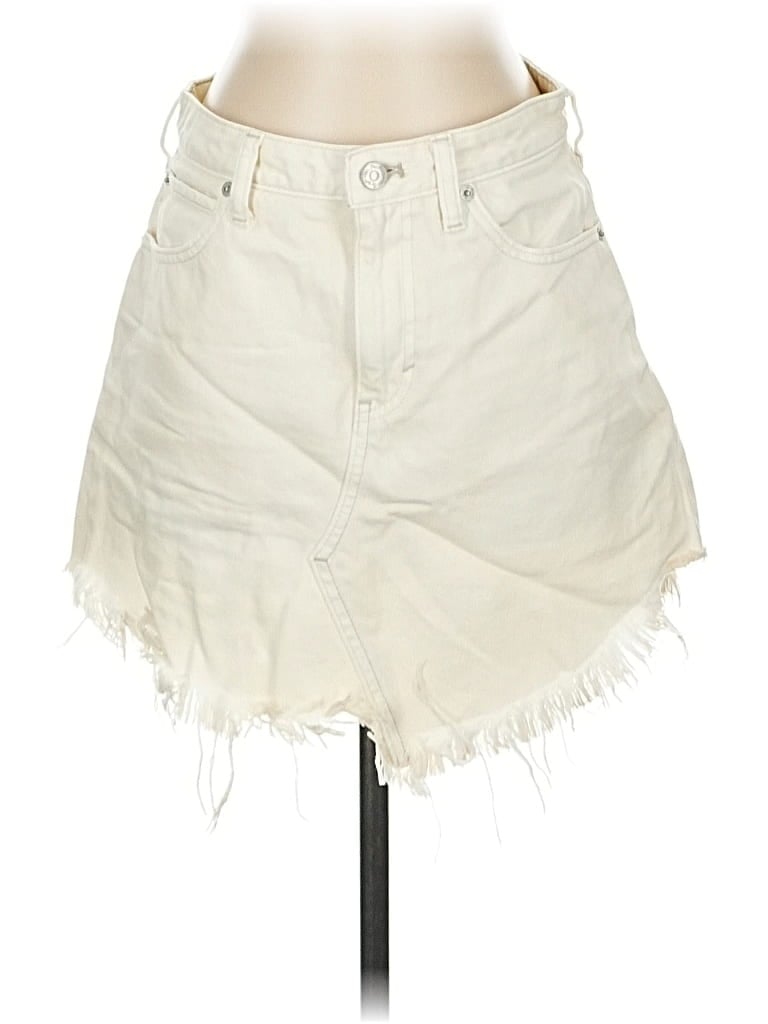 Pre-owned We The Free Denim Skirt In White