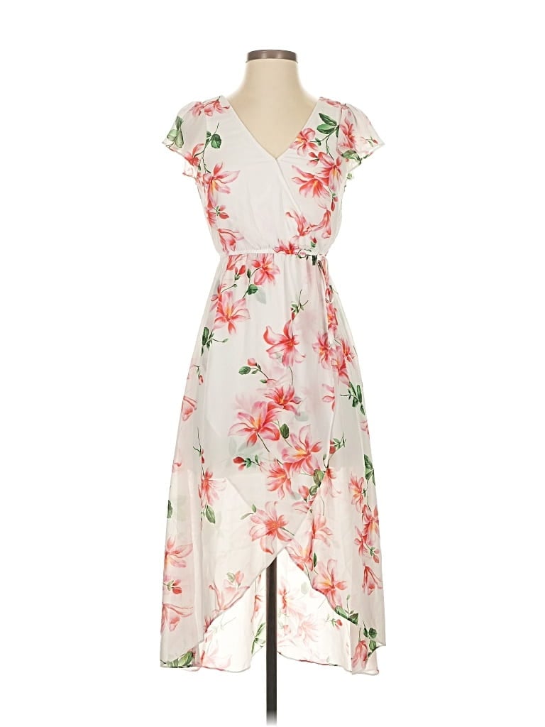 Pre-owned Jun & Ivy Cocktail Dress In White