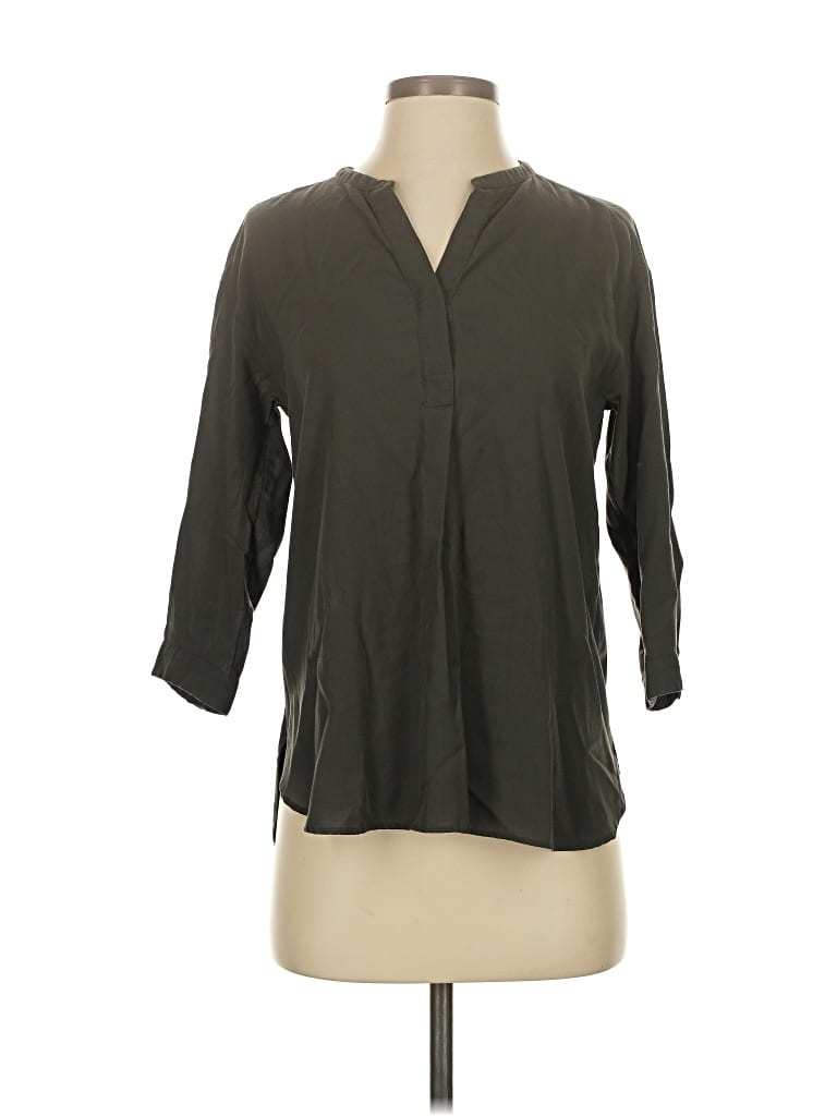 Pre-owned Uniqlo 3/4 Sleeve Blouse In Black