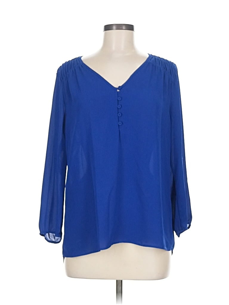 Pre-owned Daniel Rainn 3/4 Sleeve Blouse In Blue