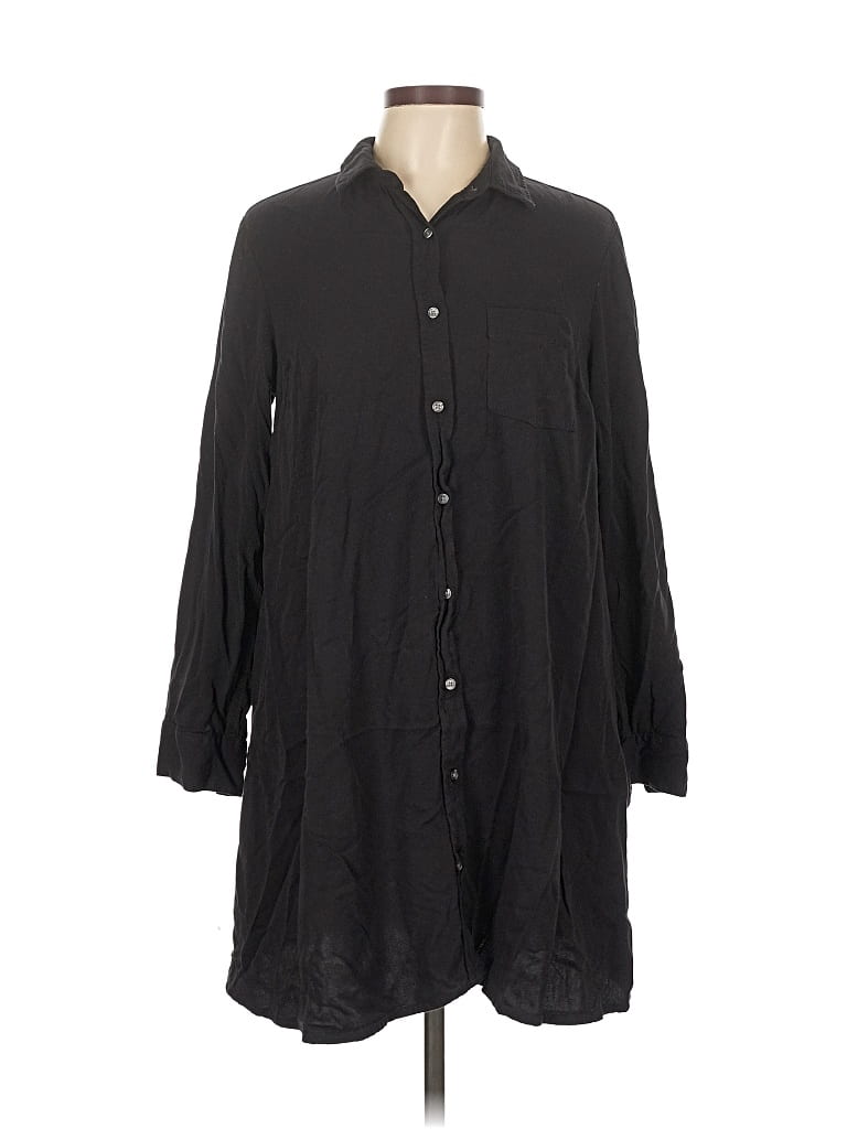 Pre-owned Old Navy Long Sleeve Polo Shirt In Black