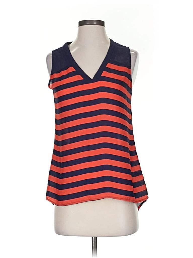 Pre-owned Fun2fun Sleeveless Top Orange V Neck Tops