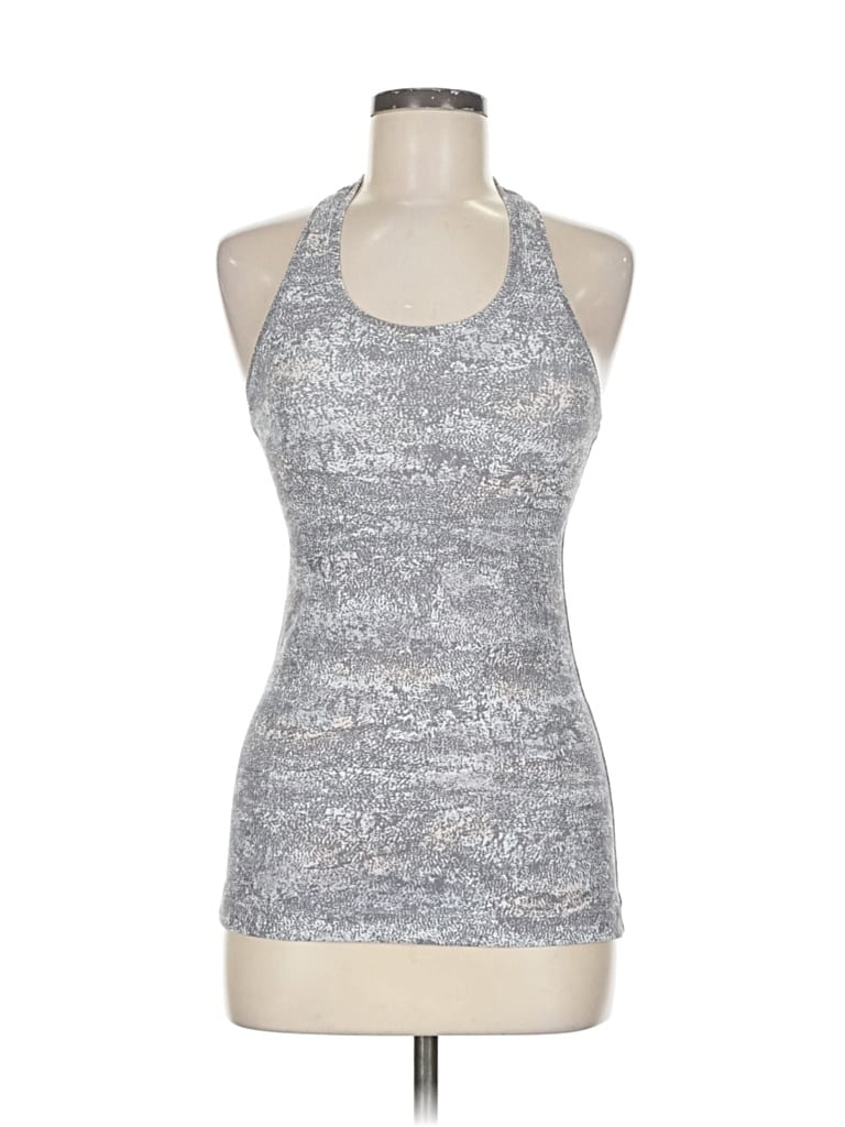 Pre-owned Lululemon Athletica Tank Top Gray Halter Neckline Tops