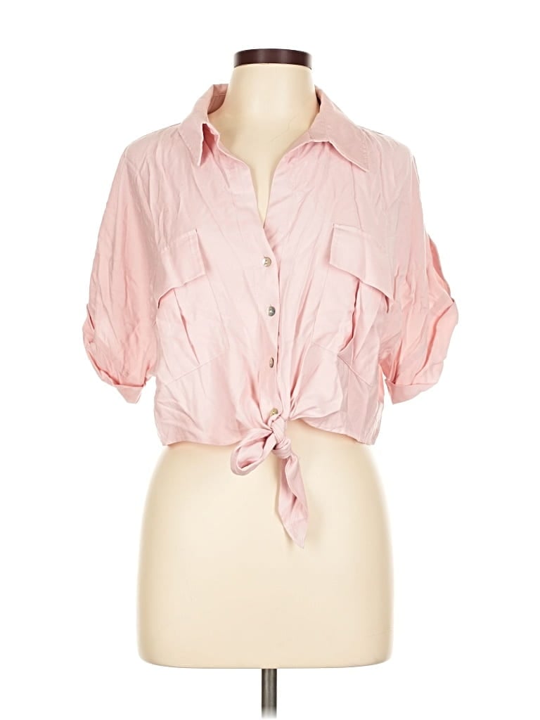 Pre-owned Blue Rain Short Sleeve Blouse In Pink