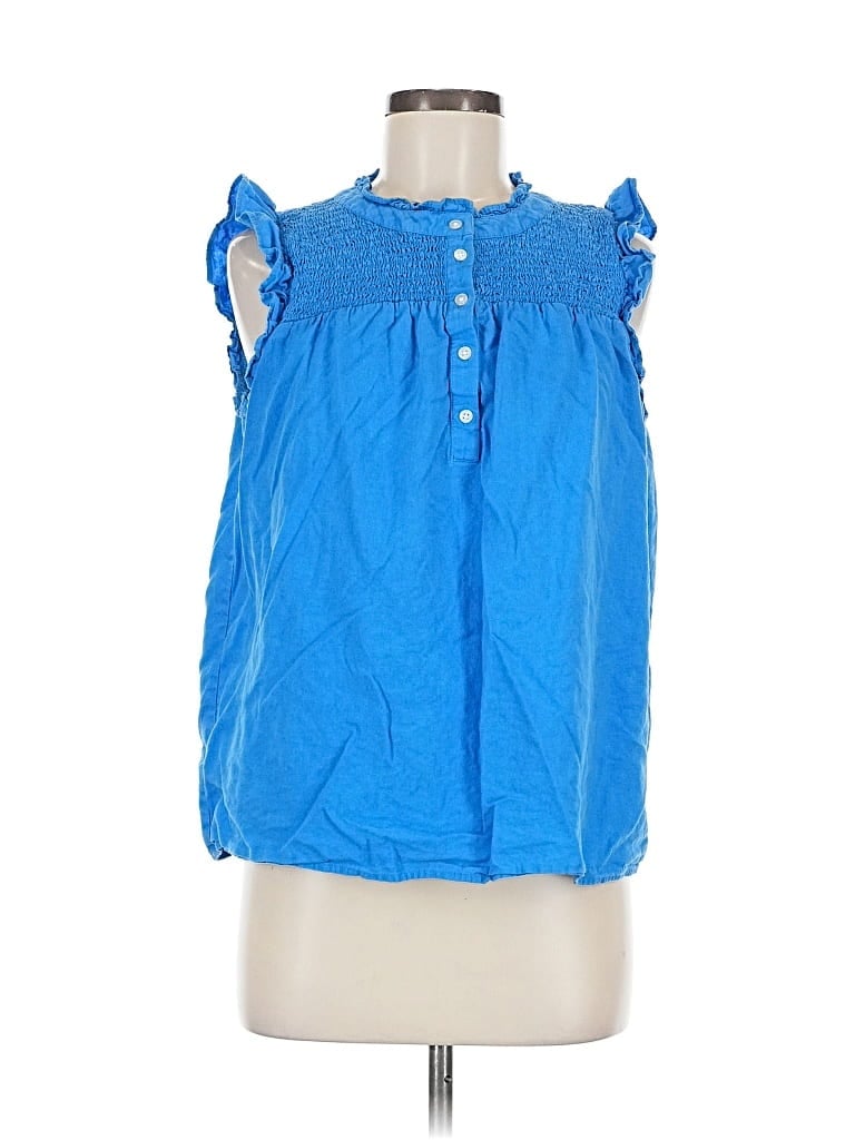 Pre-owned Ann Taylor Loft Outlet Sleeveless Blouse In Blue