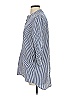 Harshman 100% Cotton Blue 3/4 Sleeve Button-Down Shirt Size XS - photo 5