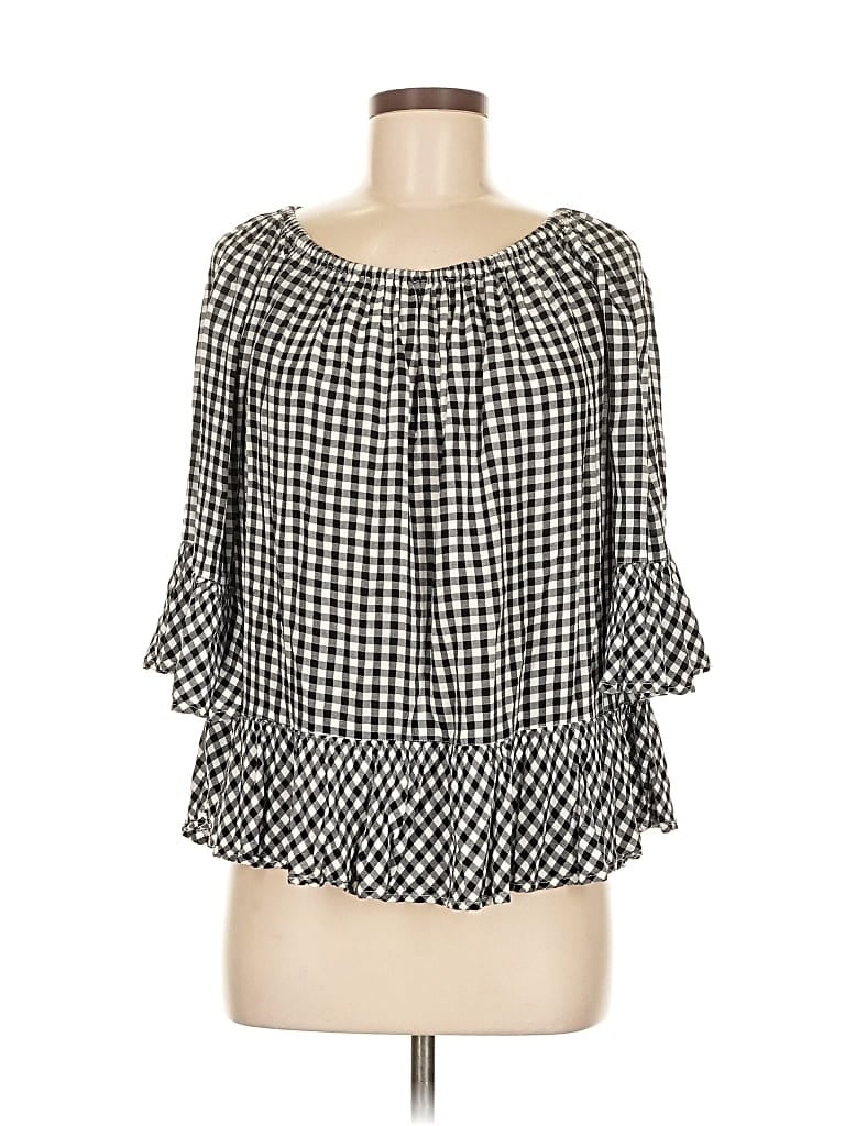 Click to view more detailed imagery on our partner's website Pre-owned Beachlunchlounge 3/4 Sleeve Blouse In Black