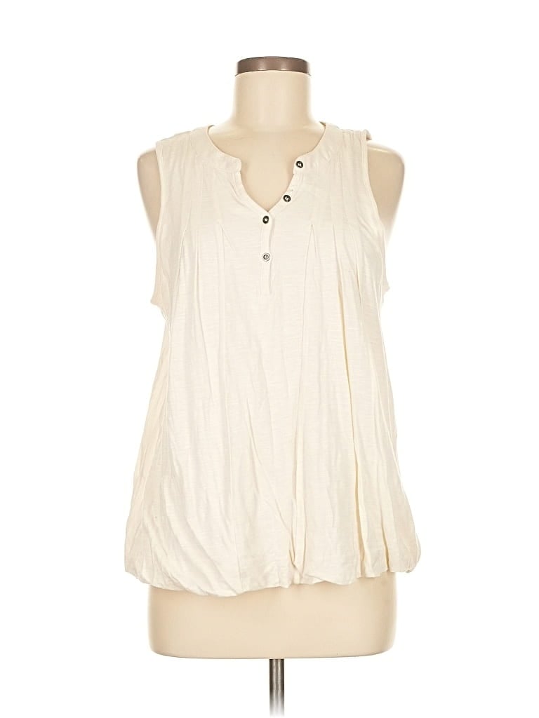 Pre-owned Chelsea & Theodore Sleeveless Blouse In White