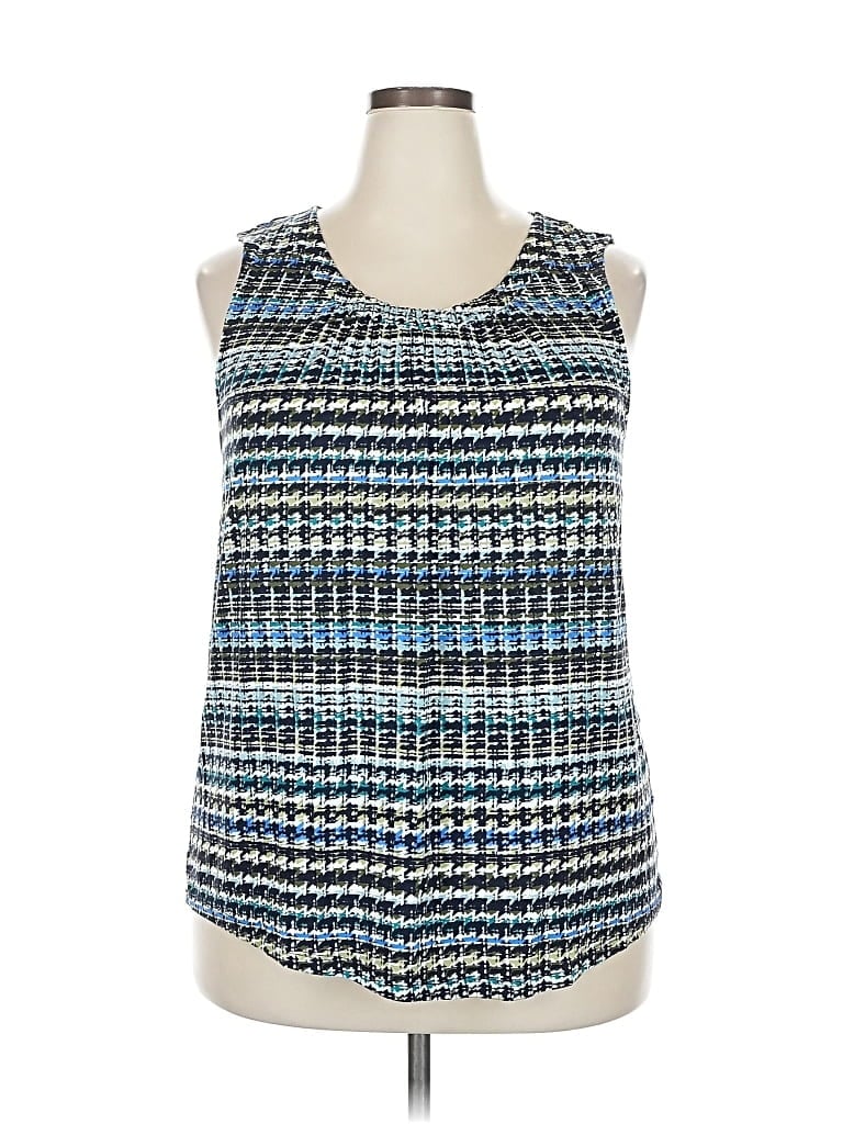 Pre-owned Croft & Barrow Sleeveless Top Blue Halter Neckline Tops