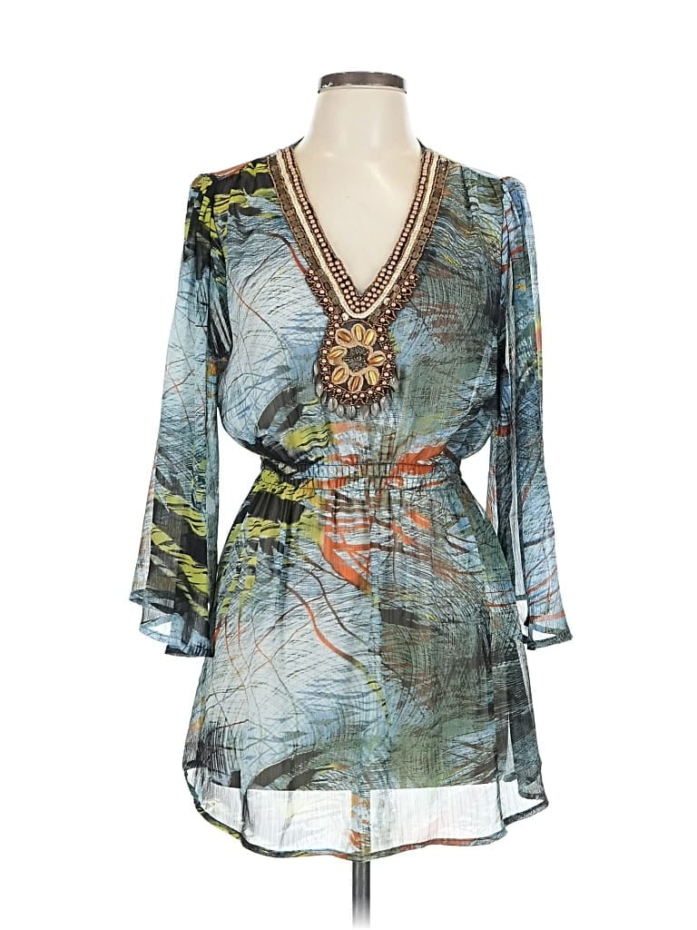 Pre-owned Mushka By Sienna Rose 3/4 Sleeve Blouse In Blue