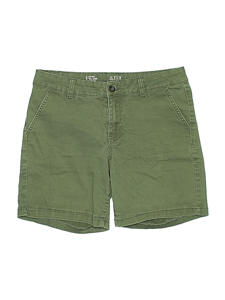 Pre-owned A.n.a. A New Approach Khaki Shorts In Green