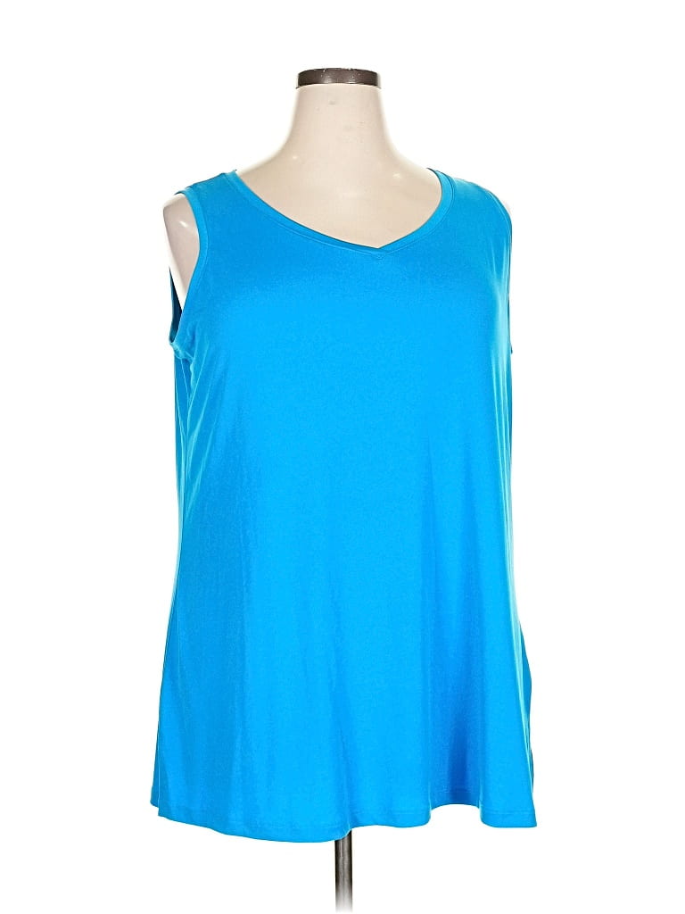Pre-owned Susan Graver Sleeveless T-shirt In Blue