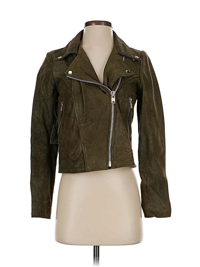 Click to view more detailed imagery on our partner's website Pre-owned Understated Leather Leather Jacket In Green