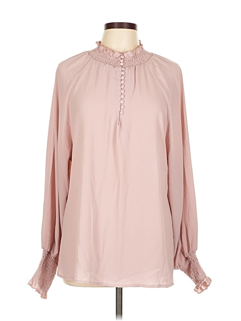 Pre-owned Vine & Love Long Sleeve Blouse In Pink