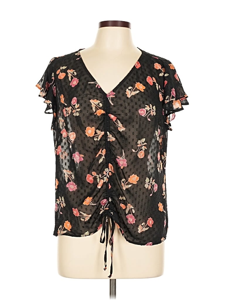 Pre-owned Dr2 Short Sleeve Blouse In Black