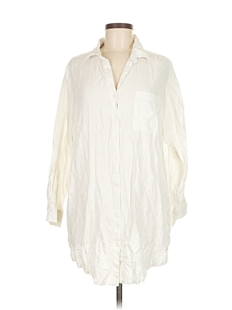 Pre-owned Stars Above 3/4 Sleeve Button Down Shirt In White